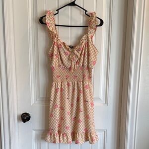 Lily Rose Floral Checkered Midi Dress